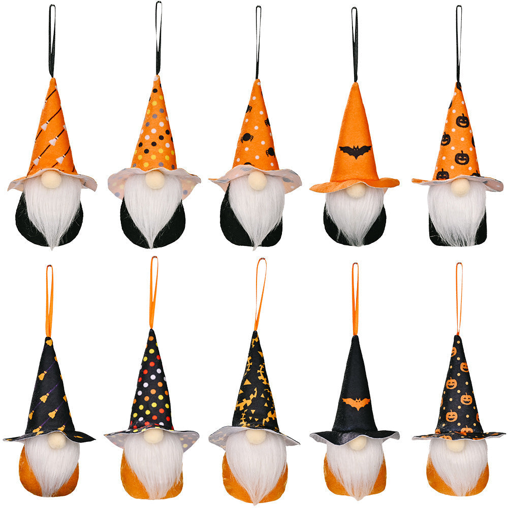 HKM-711763 Halloween Decorative Small Faceless Doll Pendant - Rudolf Design