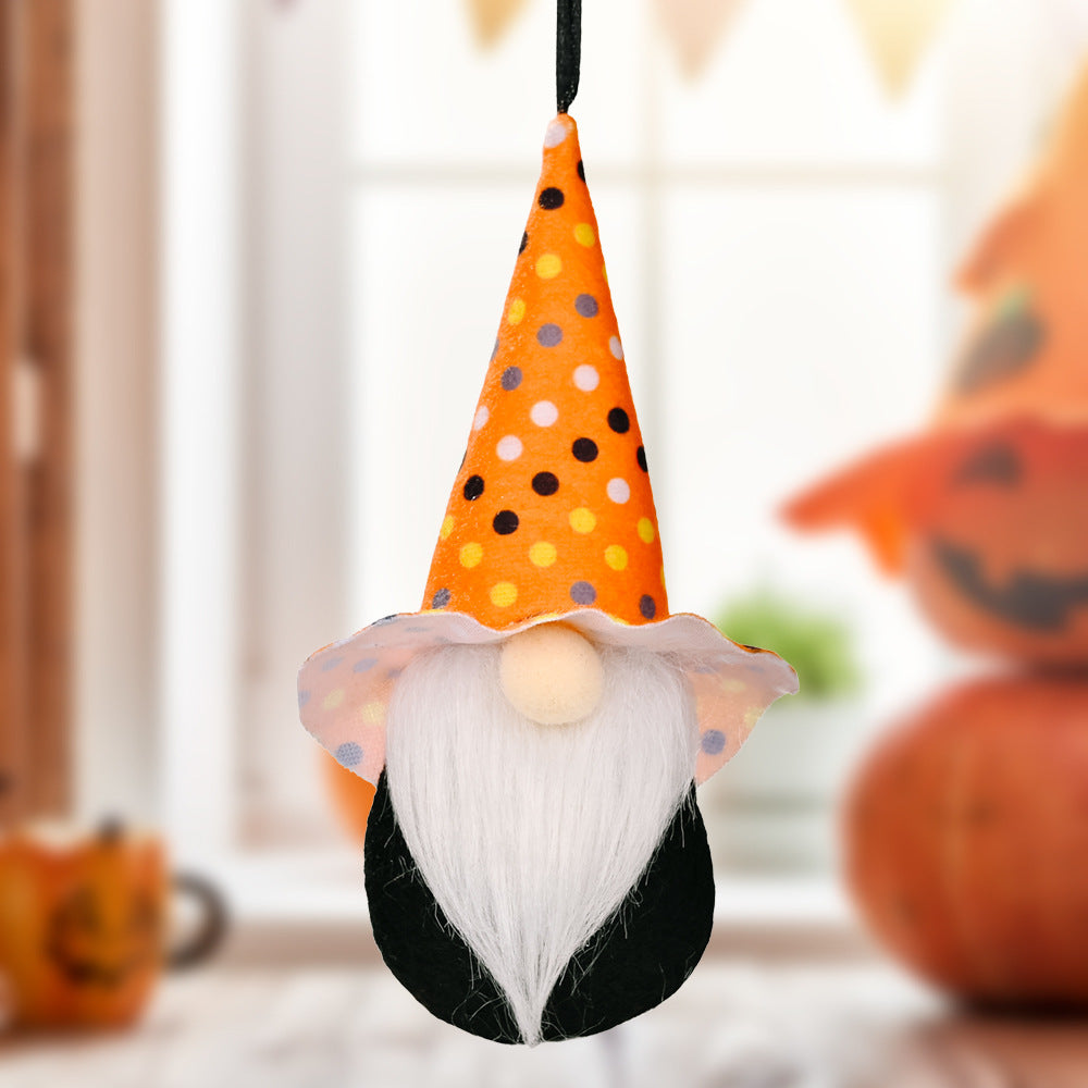 HKM-711763 Halloween Decorative Small Faceless Doll Pendant - Rudolf Design