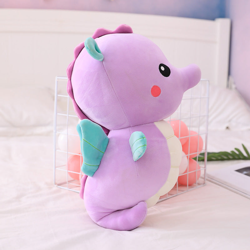 HKM-711763 Large Plush Toy Angel Seahorse Doll Pillow - Super Soft Crystal Fabric with PP Cotton Filler