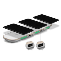 HKM-711827 Universal 3-in-1 Qi Wireless Charging Pad for Multiple Devices - Black & White Options