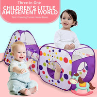HKM-711891 Folding Crawl Tunnel Tent & Playhouse with Ball Pool for Babies and Toddlers