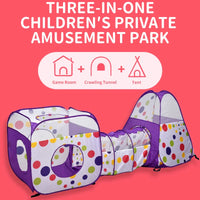 HKM-711891 Folding Crawl Tunnel Tent & Playhouse with Ball Pool for Babies and Toddlers