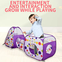 HKM-711891 Folding Crawl Tunnel Tent & Playhouse with Ball Pool for Babies and Toddlers
