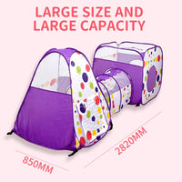HKM-711891 Folding Crawl Tunnel Tent & Playhouse with Ball Pool for Babies and Toddlers
