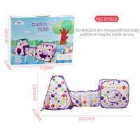 HKM-711891 Folding Crawl Tunnel Tent & Playhouse with Ball Pool for Babies and Toddlers