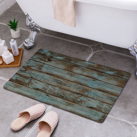 HKM-712019 Multicolor Absorbent Cotton Door Mat Rectangular Bathroom Rug - Hand Washable, Various Sizes Available