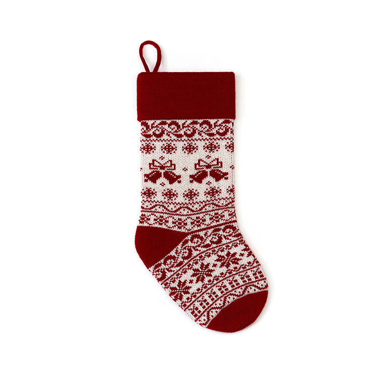 HKM-712083 Jacquard Knitted Christmas Gift Bag - Festive Designs with Various Characters and Colors