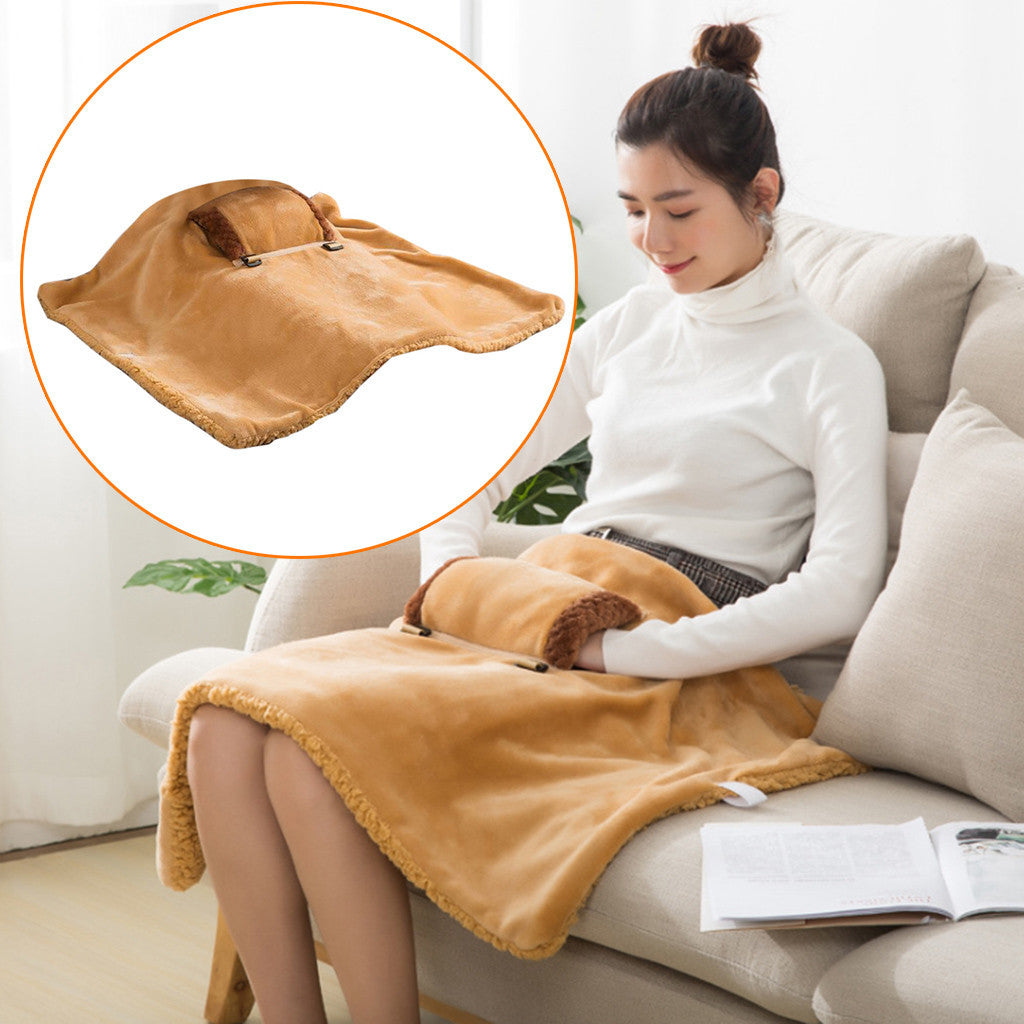 HKM-712211 Electric Flannel Blanket for Office Use - USB Heated Shawl and Foot Warmer