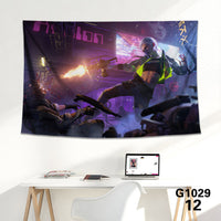 HKM-712339 Cyberpunk 2077 Tapestry Wall Cloth - 150CM x 100CM & 100CM x 66CM - 3D Digital Print Polyester Short Plush