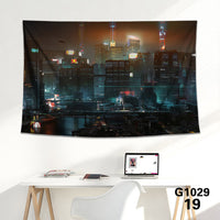 HKM-712339 Cyberpunk 2077 Tapestry Wall Cloth - 150CM x 100CM & 100CM x 66CM - 3D Digital Print Polyester Short Plush
