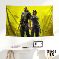 HKM-712339 Cyberpunk 2077 Tapestry Wall Cloth - 150CM x 100CM & 100CM x 66CM - 3D Digital Print Polyester Short Plush