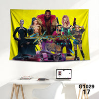 HKM-712339 Cyberpunk 2077 Tapestry Wall Cloth - 150CM x 100CM & 100CM x 66CM - 3D Digital Print Polyester Short Plush