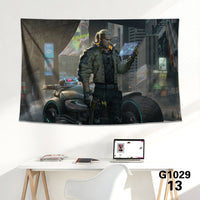 HKM-712339 Cyberpunk 2077 Tapestry Wall Cloth - 150CM x 100CM & 100CM x 66CM - 3D Digital Print Polyester Short Plush