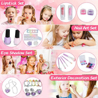 HKM-712467 Kids Pretend Play Makeup Toy Set with Portable Storage Box, Safe and Fun for Ages 2-13