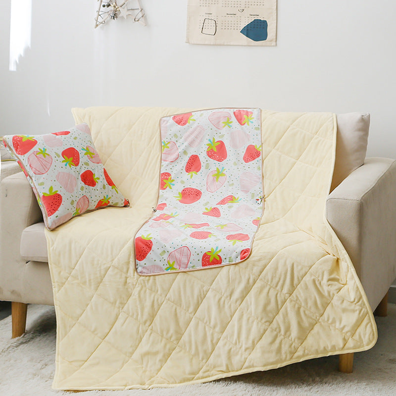 KTX-712467 Thickened Crystal Velvet Dual-Purpose Pillow and Blanket for Car and Sofa