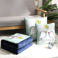 HKM-712467 Thickened Crystal Velvet Dual-Purpose Pillow and Blanket for Car and Sofa