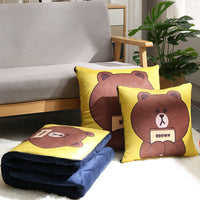 HKM-712467 Thickened Crystal Velvet Dual-Purpose Pillow and Blanket for Car and Sofa