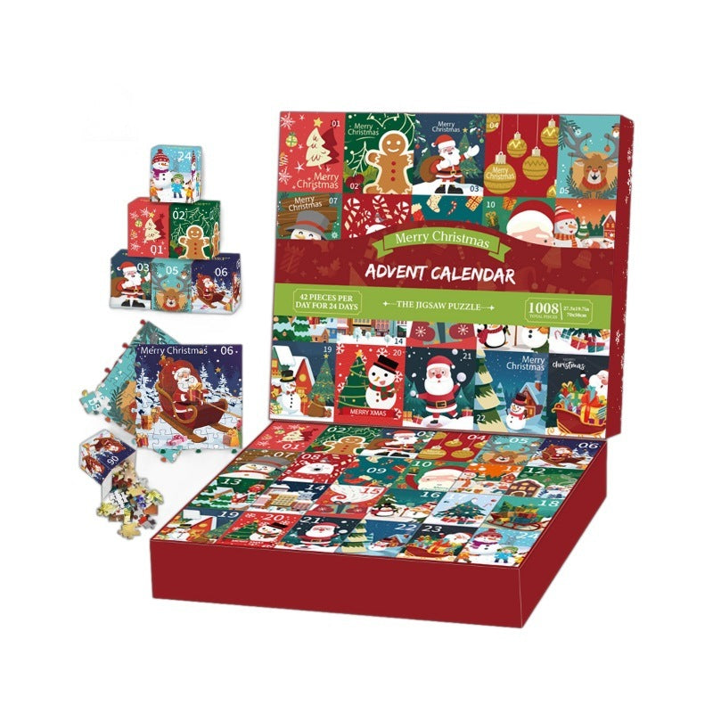 HKM-712595 24-Grid Countdown Calendar Puzzle Box for Teens - Fun Decompression Toy