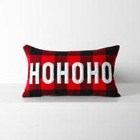 HKM-712595 Christmas Red Black Plaid Embroidered Cushion Cover - Various Designs Available
