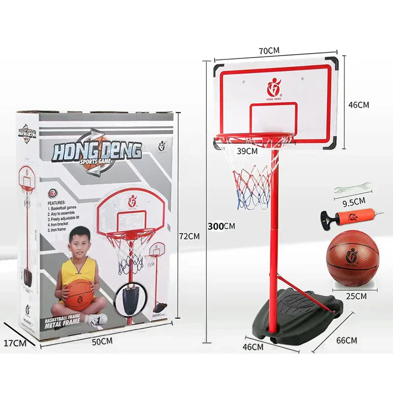 HKM-712595 Mini Portable Stand Basketball Hoop Set with Inflatable PVC Ball for Kids