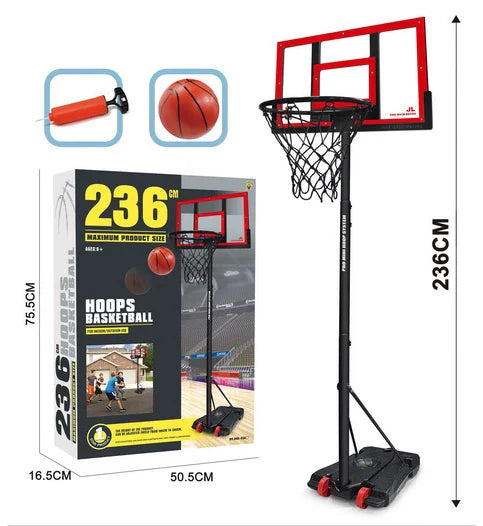 HKM-712595 Mini Portable Stand Basketball Hoop Set with Inflatable PVC Ball for Kids