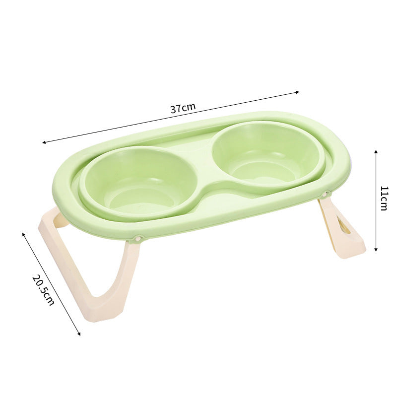 HKM-712659 Foldable Double Bowl Set for Pets - Stainless Steel and Plastic Options in Multiple Colors