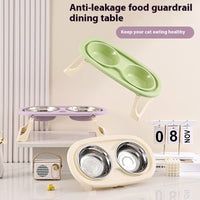 HKM-712659 Foldable Double Bowl Set for Pets - Stainless Steel and Plastic Options in Multiple Colors