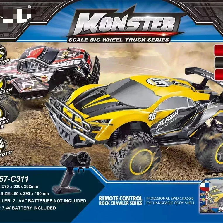 HKM-712787 Remote Control 1/10 Scale Off-Road Rock Climber Car with 18km/h Speed and Four-Wheel Drive