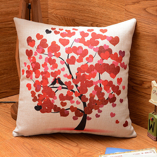 HKM-712851 Cotton and Linen Pastoral Pillowcase with Three-Dimensional Hollow Filling, 45cm