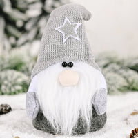 HKM-712915 Five-Pointed Star Forest Man Doll Ornament with Red and Gray Hats