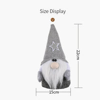 HKM-712915 Five-Pointed Star Forest Man Doll Ornament with Red and Gray Hats
