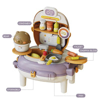 HKM-713043 Bear Backpack Pretend Play Toy Set for Kids - Multifunctional Kitchen Dress-Up Fun