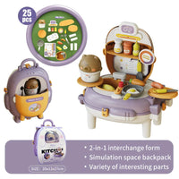 HKM-713043 Bear Backpack Pretend Play Toy Set for Kids - Multifunctional Kitchen Dress-Up Fun
