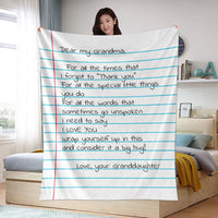 HKM-713107 Family Letter Flannel Blanket - Multiple Sizes in Soft Polyester