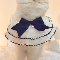 HKM-713491 Fashion Cat Lace Neck Pet Collar Bow