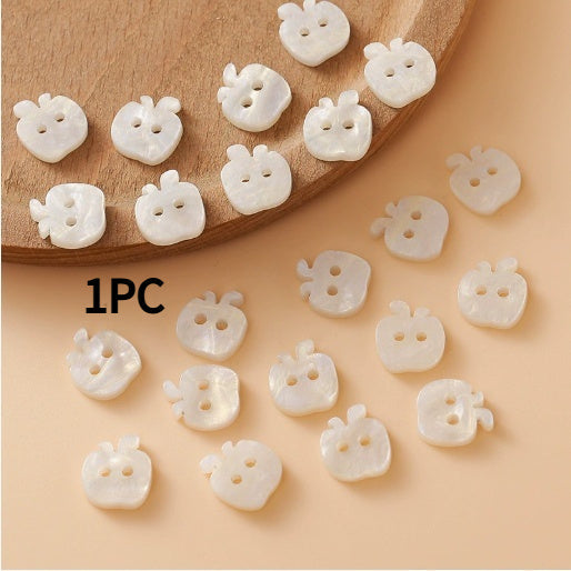KTX-713619 Apple and Fish Shape Decorative Buckles for Kids' Coats - Metal Buttons in Various Sizes