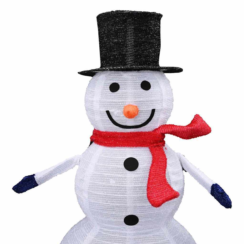 HKM-713747 Illuminated Christmas Snowman Family Set - Warm White Fabric Decor for Indoor and Outdoor Use (3 Pieces)