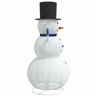 HKM-713747 Illuminated Christmas Snowman Family Set - Warm White Fabric Decor for Indoor and Outdoor Use (3 Pieces)