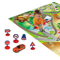 HKM-713747 Traffic Play Floor Mat Set for Kids - Educational and Fun Design, Large Size, Suitable for Ages 2 to 13