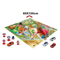 HKM-713747 Traffic Play Floor Mat Set for Kids - Educational and Fun Design, Large Size, Suitable for Ages 2 to 13
