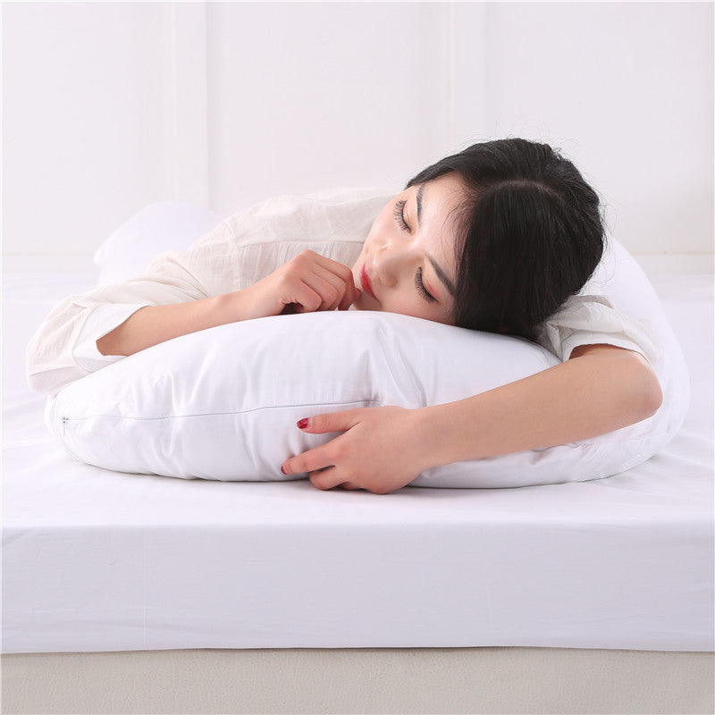 HKM-713747 U-Shaped Large Waist Pillow for Side Sleepers - 80x160cm, Pure Cotton and Polyester Filling, 1.8kg