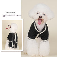 HKM-713747 Warm Quilted Coat for Pets in Black, White, and Light Purple - Available in Sizes S to 2XL