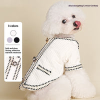 HKM-713747 Warm Quilted Coat for Pets in Black, White, and Light Purple - Available in Sizes S to 2XL