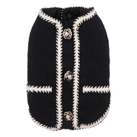 HKM-713747 Warm Quilted Coat for Pets in Black, White, and Light Purple - Available in Sizes S to 2XL