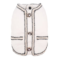 HKM-713747 Warm Quilted Coat for Pets in Black, White, and Light Purple - Available in Sizes S to 2XL