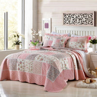 HKM-713939 Washed Pure Cotton Quilted Three-Piece Bedding Set with Non-Slip Design