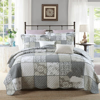 HKM-713939 Washed Pure Cotton Quilted Three-Piece Bedding Set with Non-Slip Design