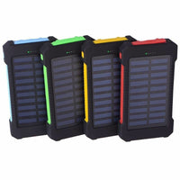 HKM-714323 Ultra-Thin Waterproof Solar Power Bank with LED Flashlight and Multi-Port Output, 10000mAh