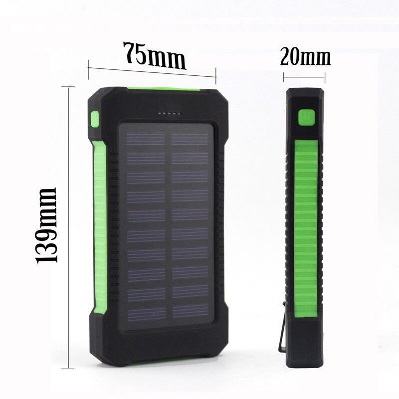 HKM-714323 Ultra-Thin Waterproof Solar Power Bank with LED Flashlight and Multi-Port Output, 10000mAh