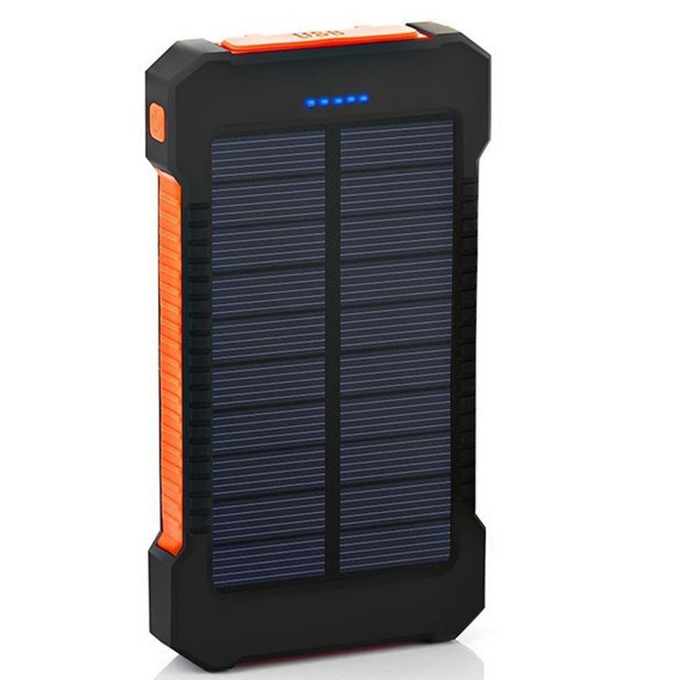 HKM-714323 Ultra-Thin Waterproof Solar Power Bank with LED Flashlight and Multi-Port Output, 10000mAh